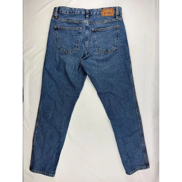 SEZANE Denim High Waisted Button Fly Straight Leg Jeans Medium Light Size 28 - Picture 2 of 12